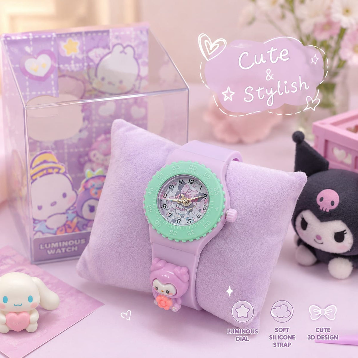 Sanrio Premium Analog Watches For Children's | Soft Silicone Adjustable Strap