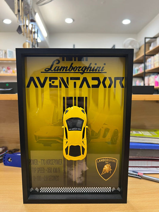 Premium 3D Mini Sports Car Display Wooden Frames For Room Decor & Car Lovers