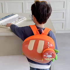 Hard Shell Fiber Carrot Shape Backpack with Pouch & Sound