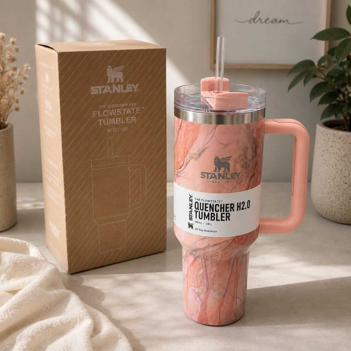 Stanley Marble Stainless Steel Premium Tumbler – 40 Oz / 1200 ml - Hot & Cold !