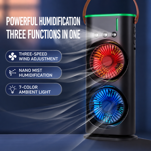 Arctic Breeze Dual Fan Air Cooler & Humidifier Mist Stand Fans ( Size 13 Inch )