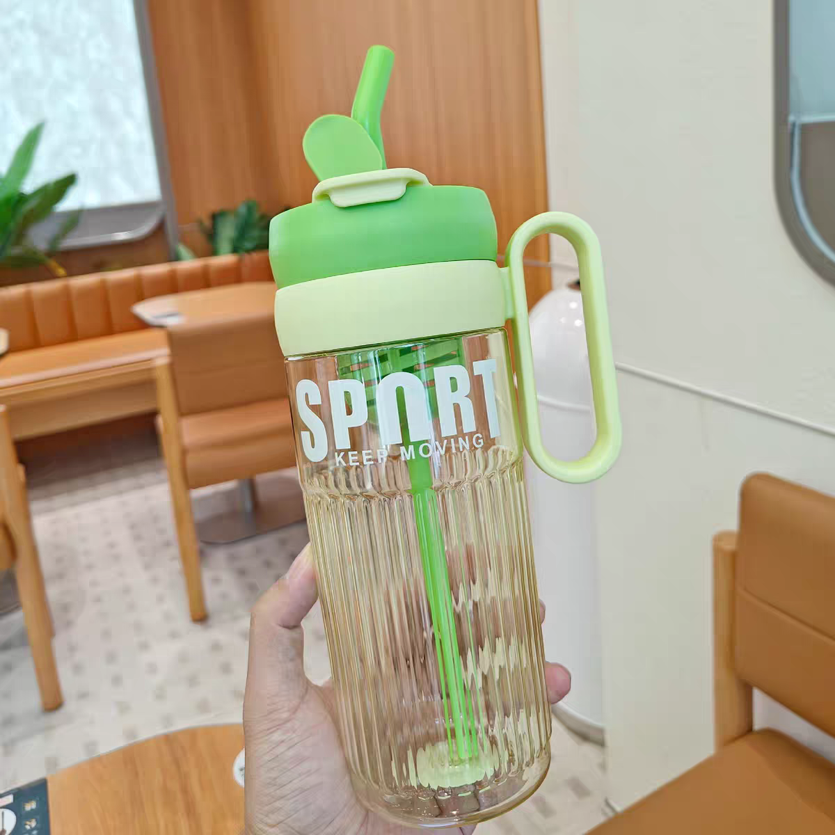 Sports Stylish Plastic Tumblers 🍓 BPA Free | Dual Drinking Function