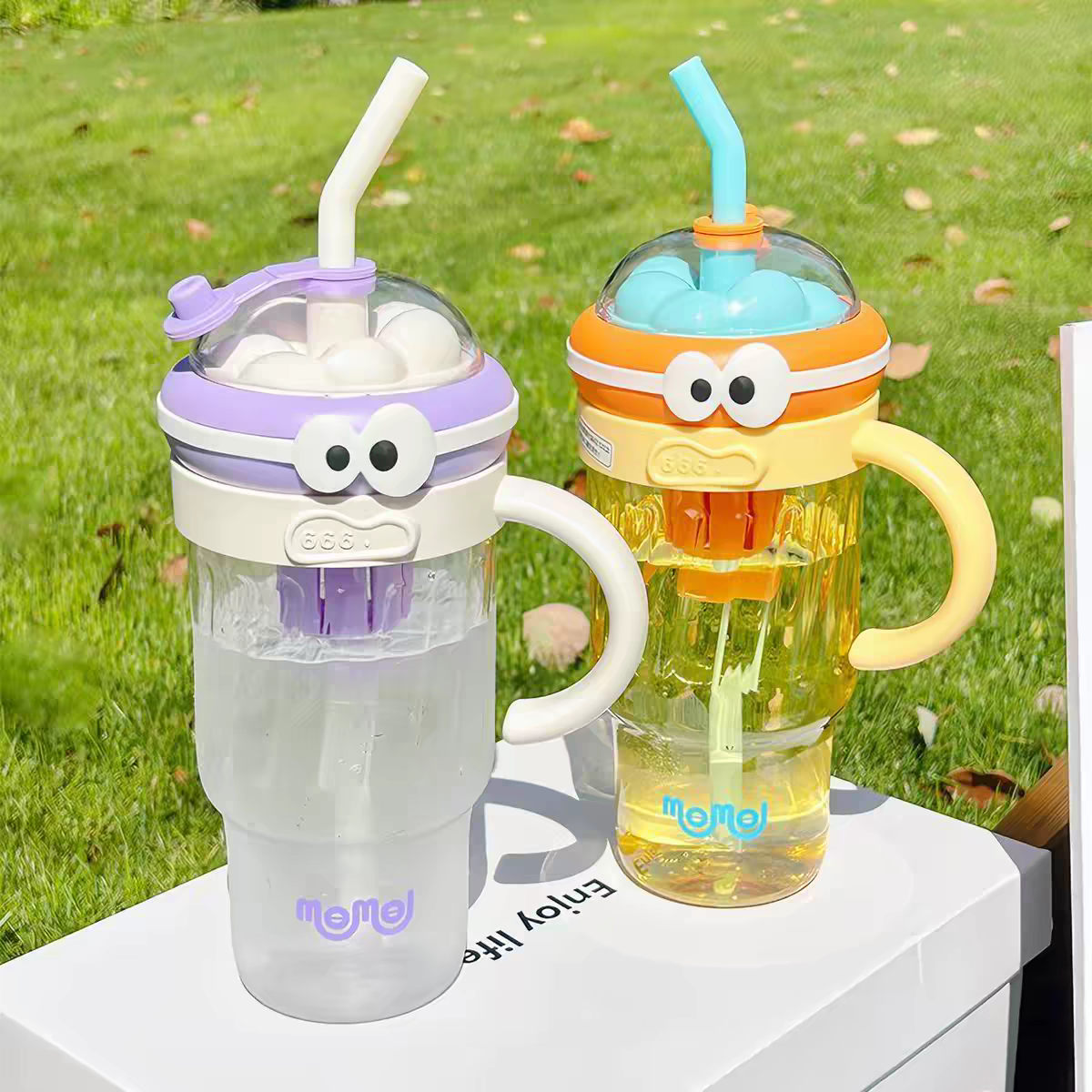 New Large 1280ml BPA-Free Cute Tumbler with Straw & Handle