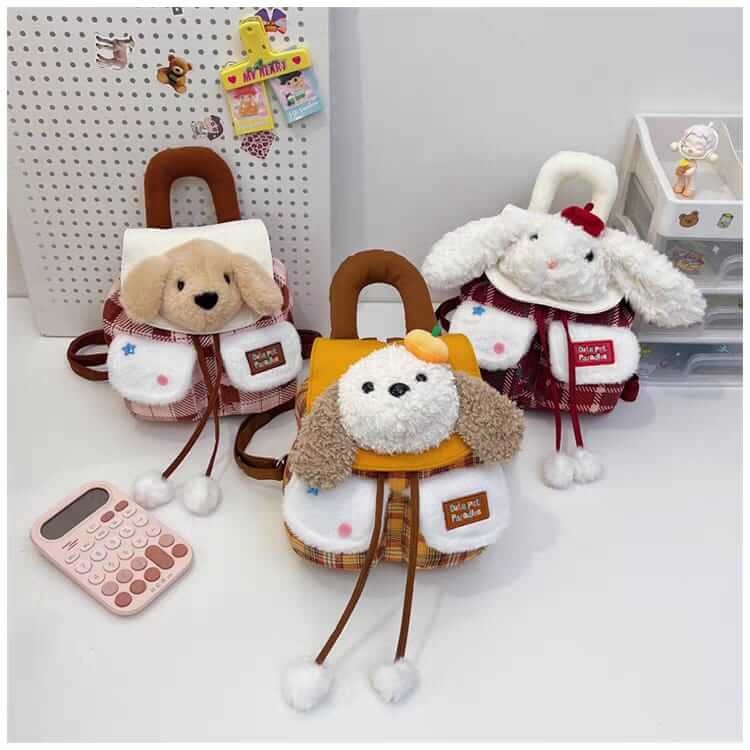 Cute Character Plush Kids Backpack – Soft & Adorable Mini Travel Bag ( Size 9 × 8 inch )