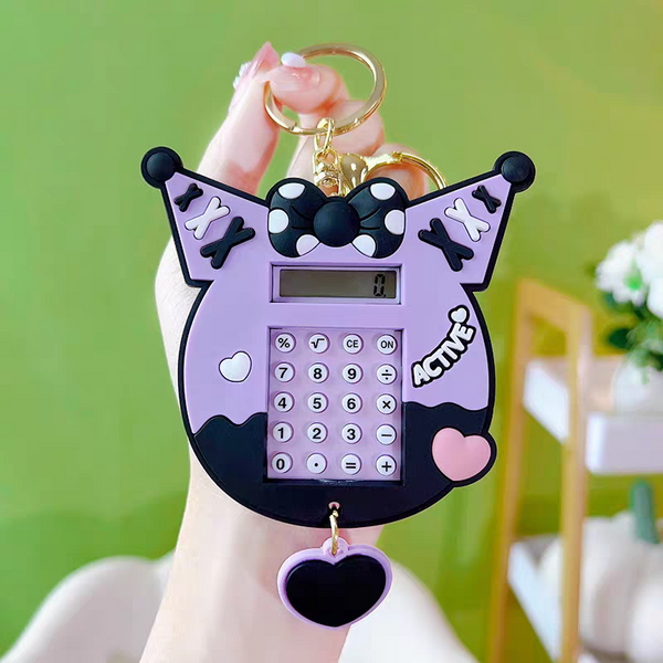 Kuromi Mini Calculator Keychain – Cute Pocket Calculator with Maze Back Design