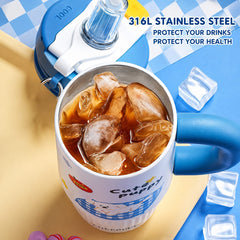 Sipora™ 800ml Stainless Steel Large Tumbler | SUS 316 | Hot & Cold Insulated | 2-Way Drinking