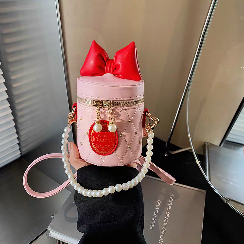 Princess Mini Crossbody Bag for Girls – Cute Bow Pearl Sling