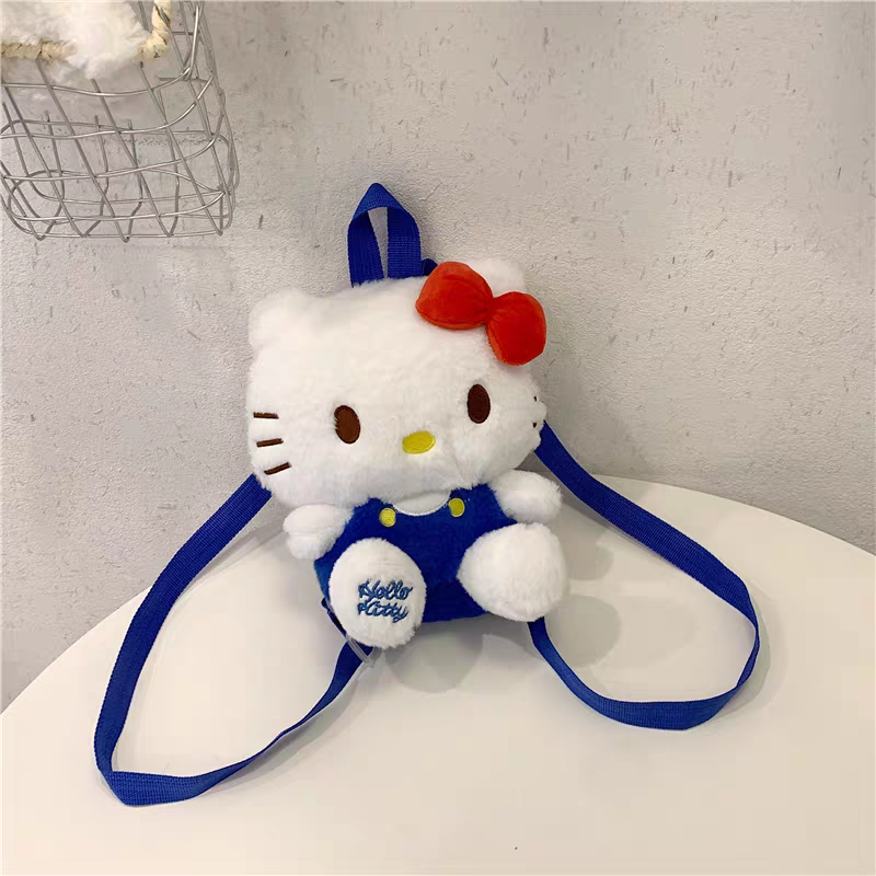 Hello Kitty Plush Mini Backpack for Girls , Plush Soft ( 8 × 7 Inch )