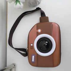 📸 LED Light Camera Shape Kids Crossbody Bag – Hard Shell Fiber Shoulder Bag ( Size 8 × 5 inch )