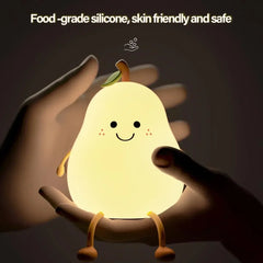 Pear Shape Night Lamps Silicone 7 Colors Chaging - USB Charging .