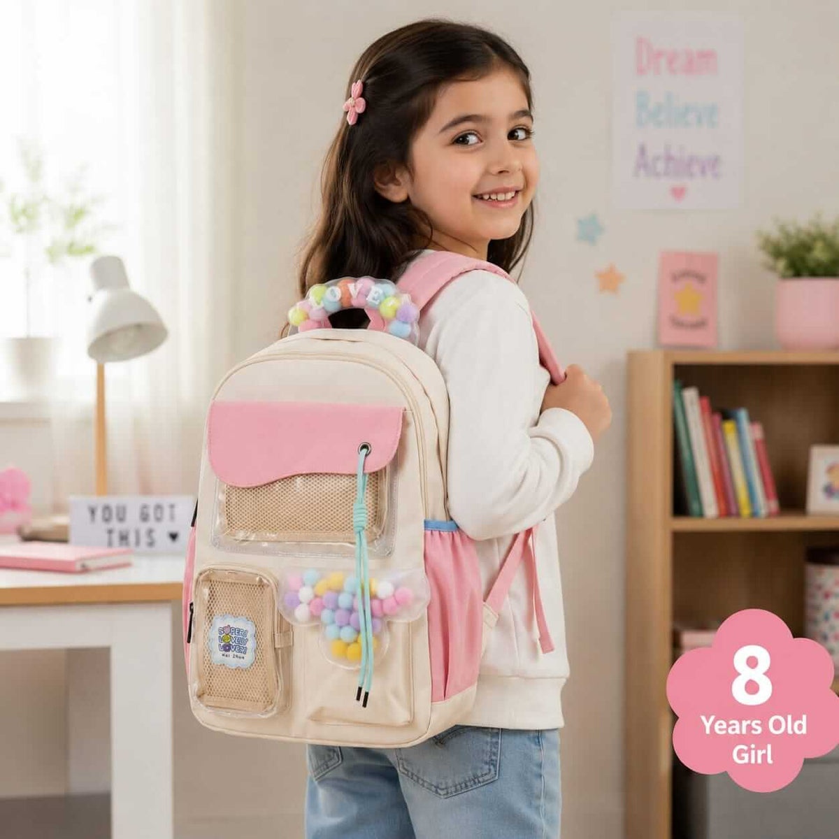 GoodSmile™ Parachute Girls Funky Backpacks | Size 16 × 12 Inch | Multi Zipper Pockets