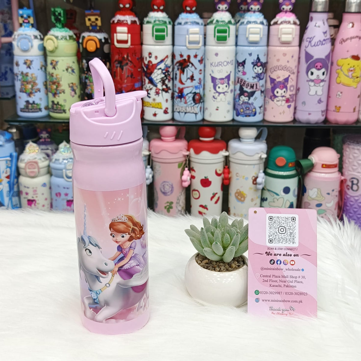 Kids Stainless Steel Water Bottle – 500ml | Cartoon Insulated School Flask
