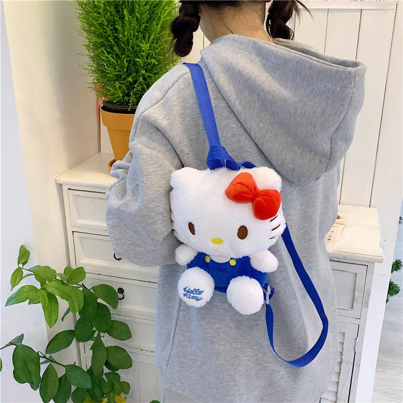 Hello Kitty Plush Mini Backpack for Girls , Plush Soft ( 8 × 7 Inch )