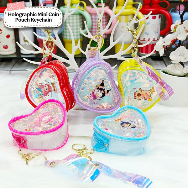 Holographic Mini Coin Pouches Keychains