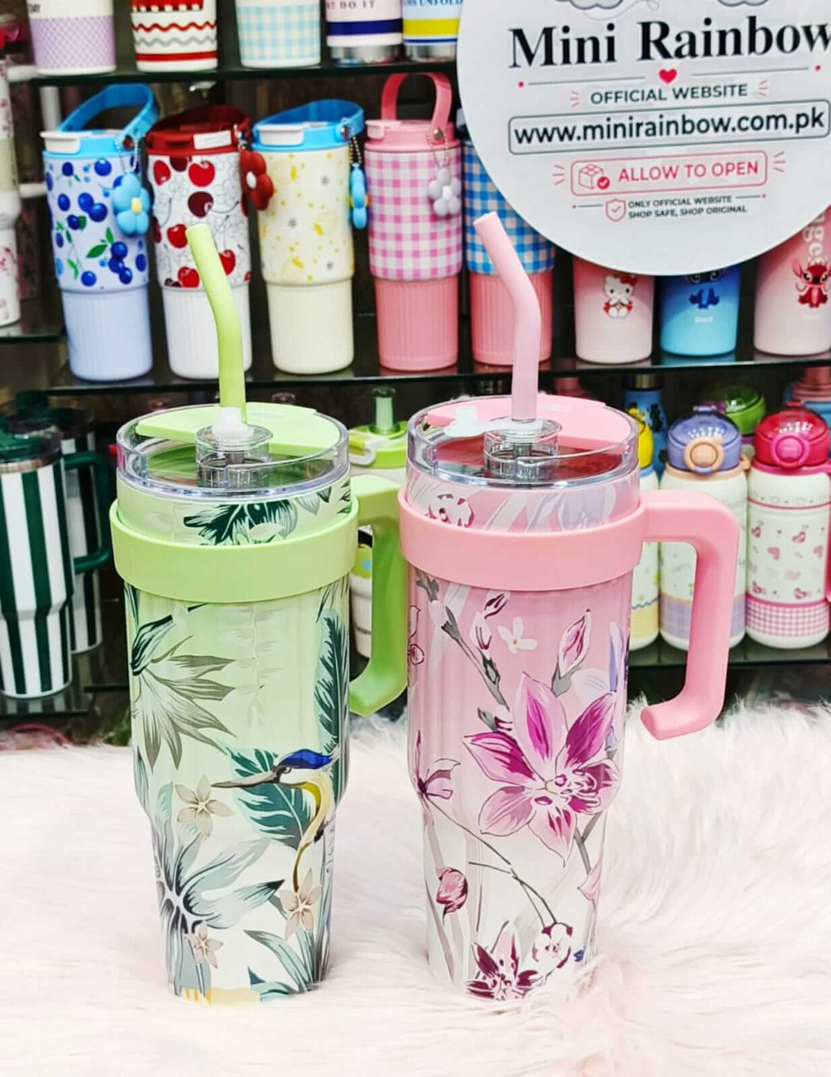 Floral Stainless Steel Large Tumblers | 1200 ml | Double Drinking | Hot / Cold 🔥❄