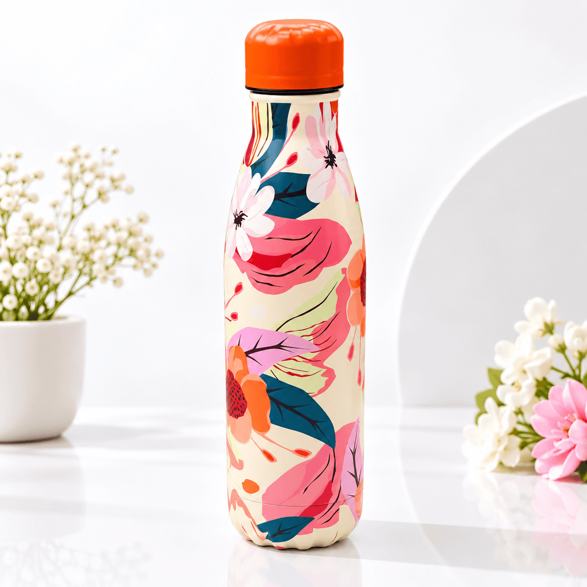 Floral Stainless Steel Girls Water Bottles – 600 ml