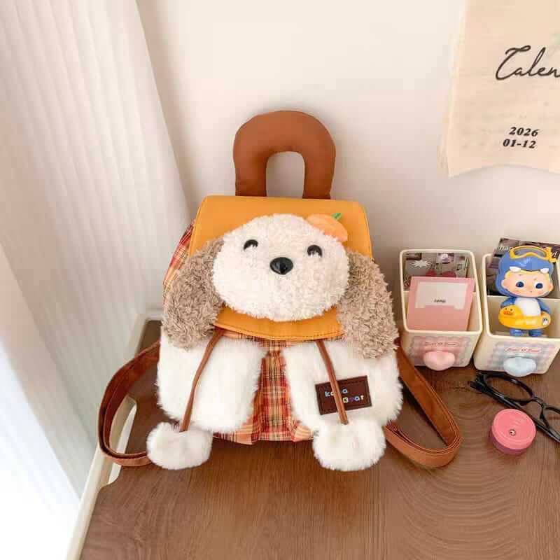 Cute Character Plush Kids Backpack – Soft & Adorable Mini Travel Bag ( Size 9 × 8 inch )
