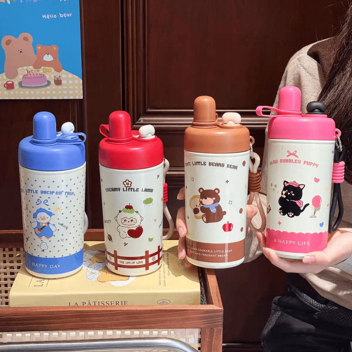 Cute Stainles Steel Kids Flask Water Bottles | Sus 316 | 480 ml | Dual Drinking