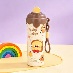 Ice Cream Shape Stainless Steel Water Bottle – 600 ML | Cute Insulated Bottle | Hot & Cold 🔥❄