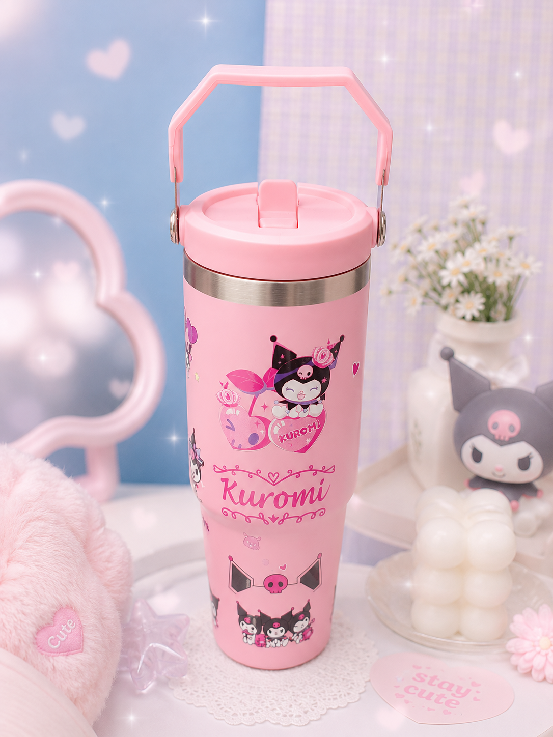 Kuromi™ Premium Insulated Stainless Steel Tumbler – 30 Oz (890ml) - Hot / Cold Long Time 🔥❄