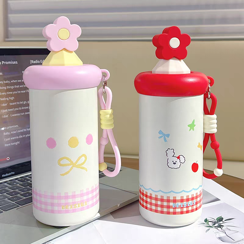 Premium Floral Stainless Steel Water Bottle – 600ml (SUS 316)