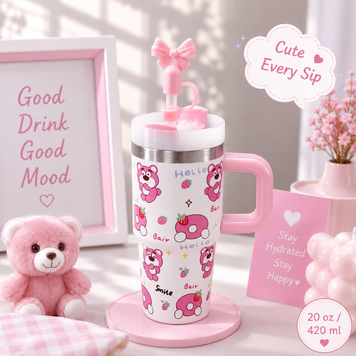 Sanrio Small Size Stainless Steel Children's Tumblers 😻 14 Oz / 420 ml
