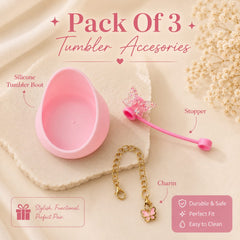 3-Piece Butterfly Tumbler Accessory Set – Silicone Boot, Straw Stopper & Charm 🦋