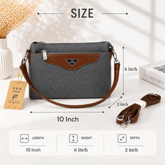 Premium Soft Leather Women's Long Crossbody Bags | 2 Zips Pocket | Size 10 × 6 Inches