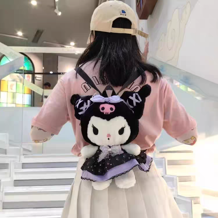 Original Sanrio Kuromi | Melody Plush Girls Backpacks ( Size 10 × 7 Inch )