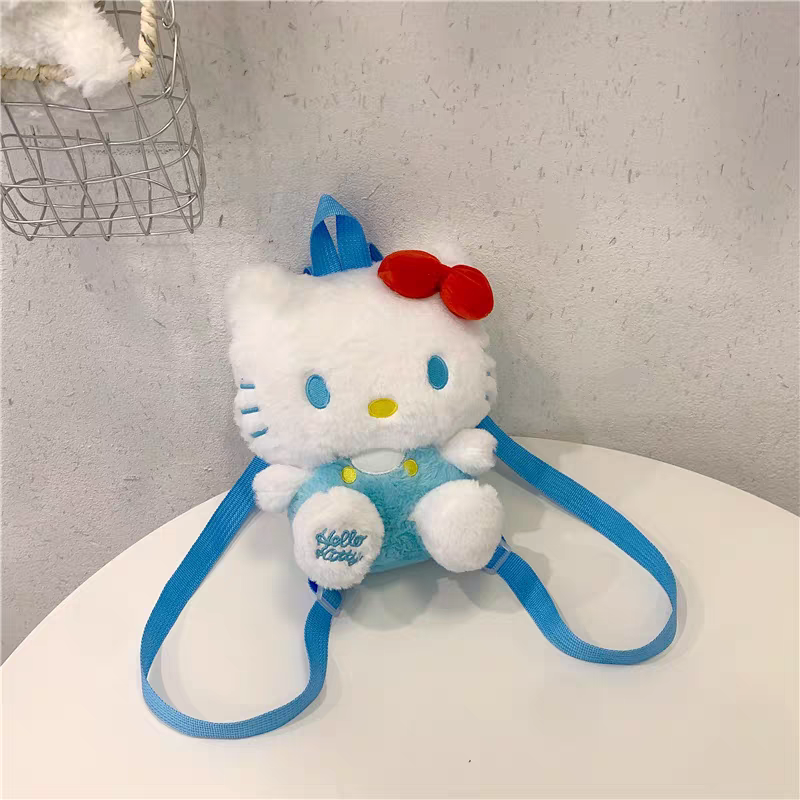 Hello Kitty Plush Mini Backpack for Girls , Plush Soft ( 8 × 7 Inch )