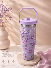 Premium Floral Stainless Steel Handle Tumbler – 30oz / 890ml - Sus 306