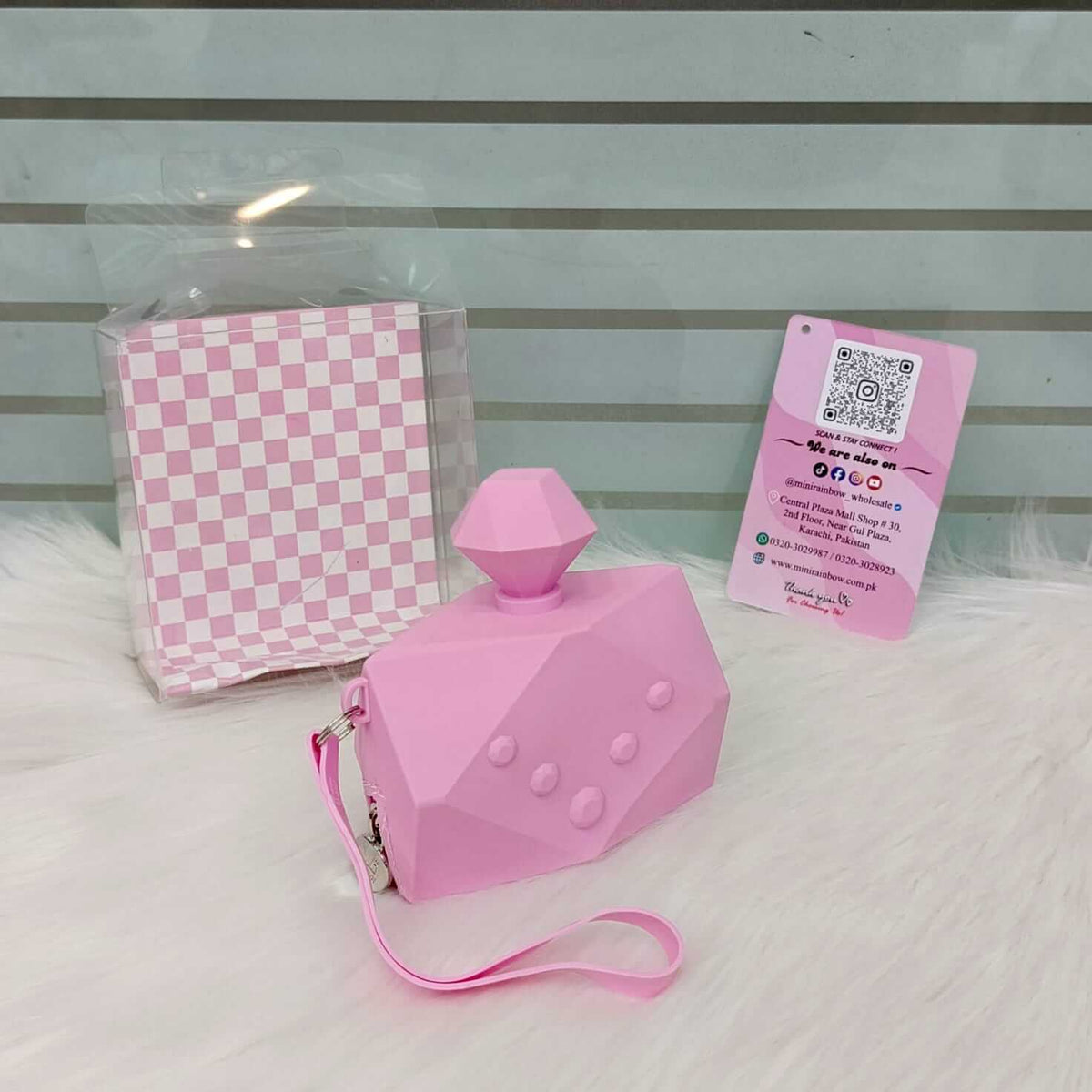 Mini Diamond Silicone Coin & Card Zipp Pouch ( Size 4 × 3 Inch )