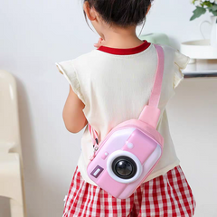📸 LED Light Camera Shape Kids Crossbody Bag – Hard Shell Fiber Shoulder Bag ( Size 8 × 5 inch )