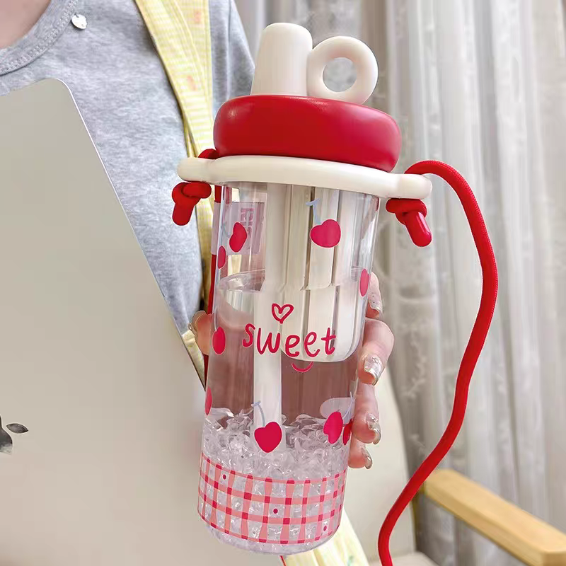 SweetSip™ Cute Sipper Water Bottle with Strap – BPA Free - 750 ml