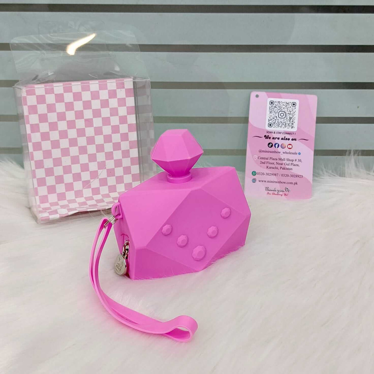 Mini Diamond Silicone Coin & Card Zipp Pouch ( Size 4 × 3 Inch )