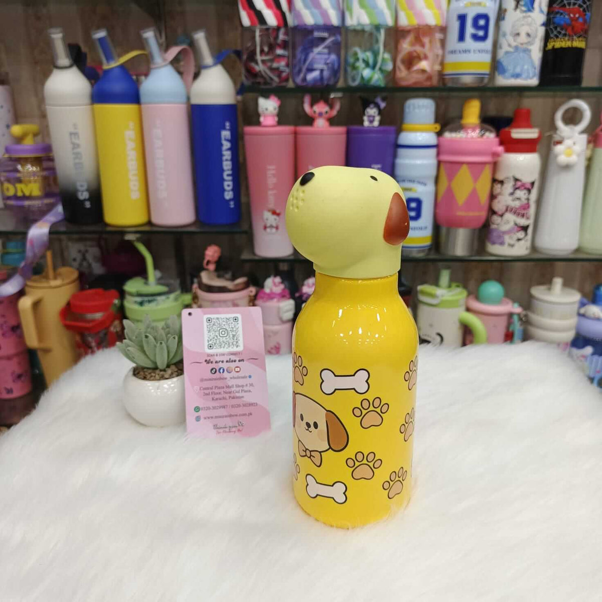 Plastic Material Cartoon Face Mini Water Bottles – 380ml