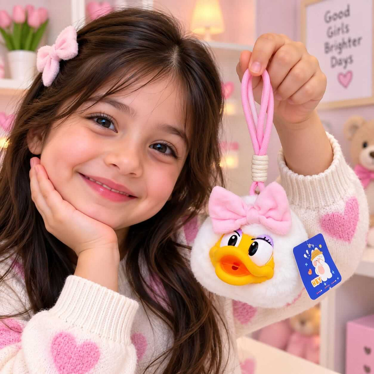 Cute Plush Mini Size Cartoon Pouch Keychain - Size 5 × 4 Inch