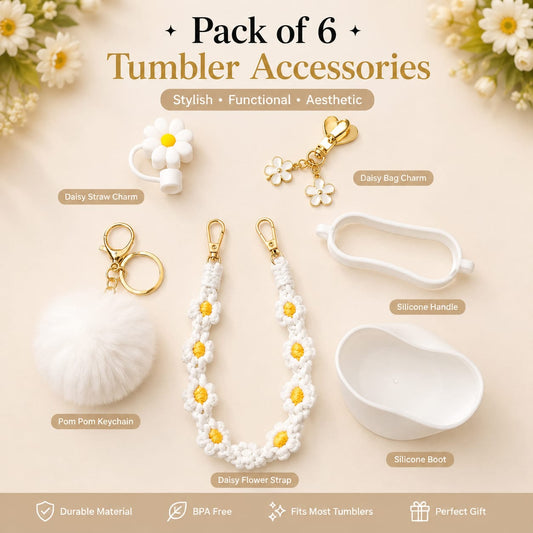 Pack Of 6 Stylish Tumbler Accessories 💞
