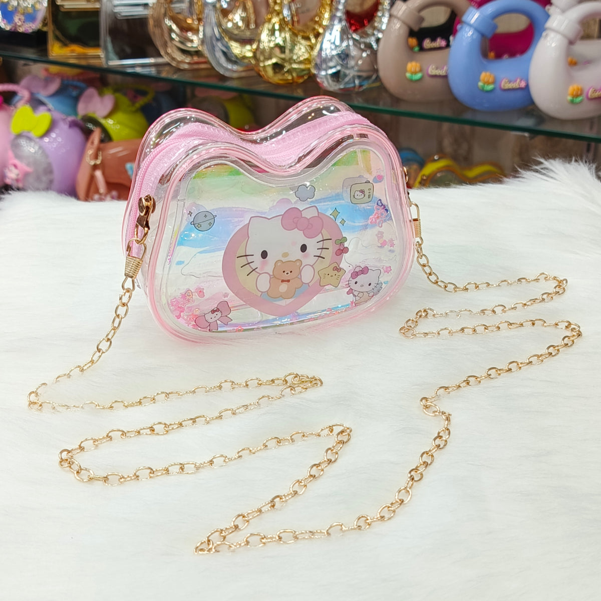 Cute Mini Glitter Jelly Crossbody Small Purses - Size ( 5 × 3.5 Inches )