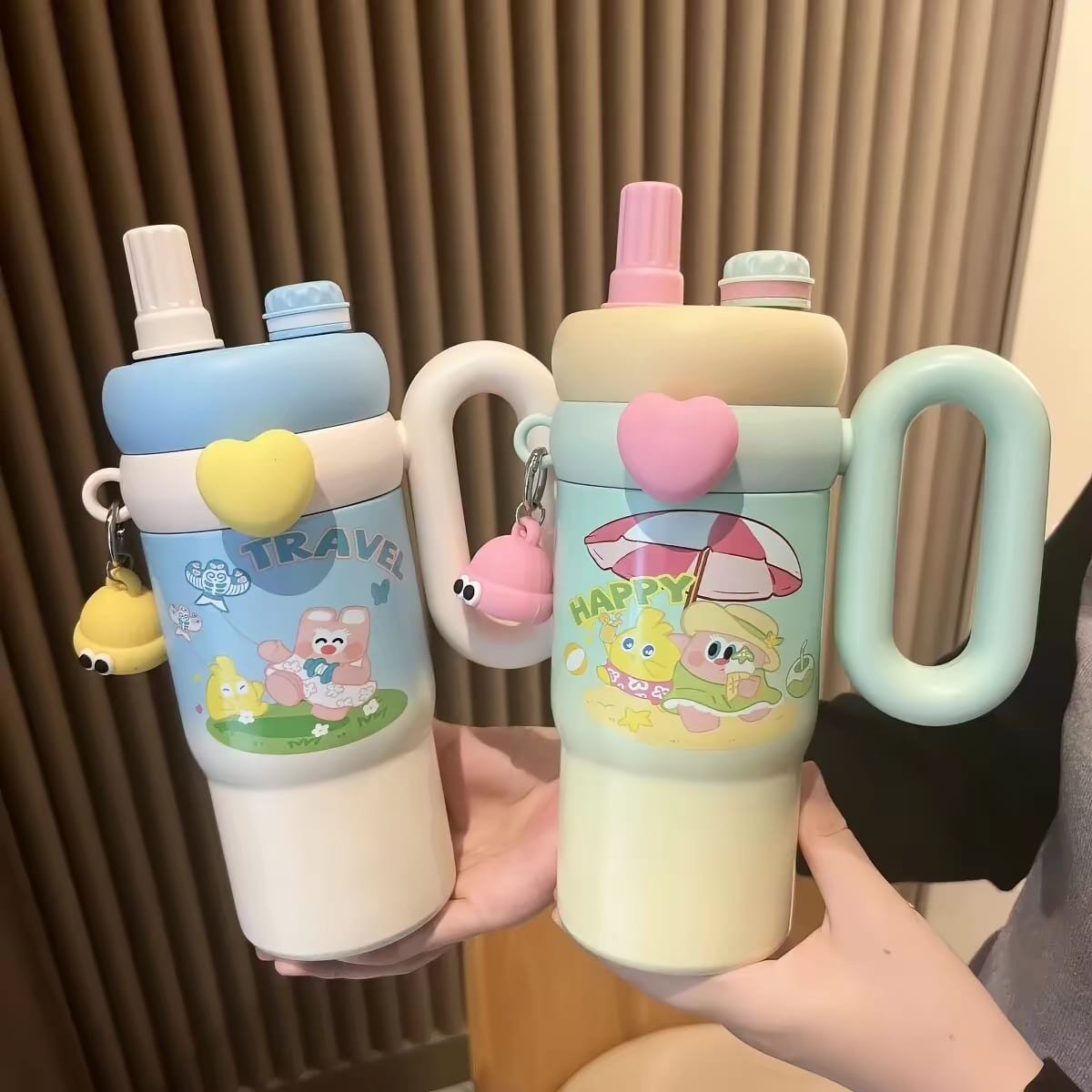 Mini Rainbow® Stainless Steel Cute Tumblers with Keychain | 850 ML | Hot & Cold 🔥❄