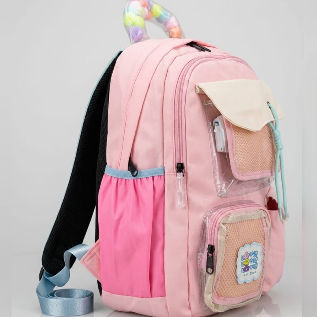 GoodSmile™ Parachute Girls Funky Backpacks | Size 16 × 12 Inch | Multi Zipper Pockets
