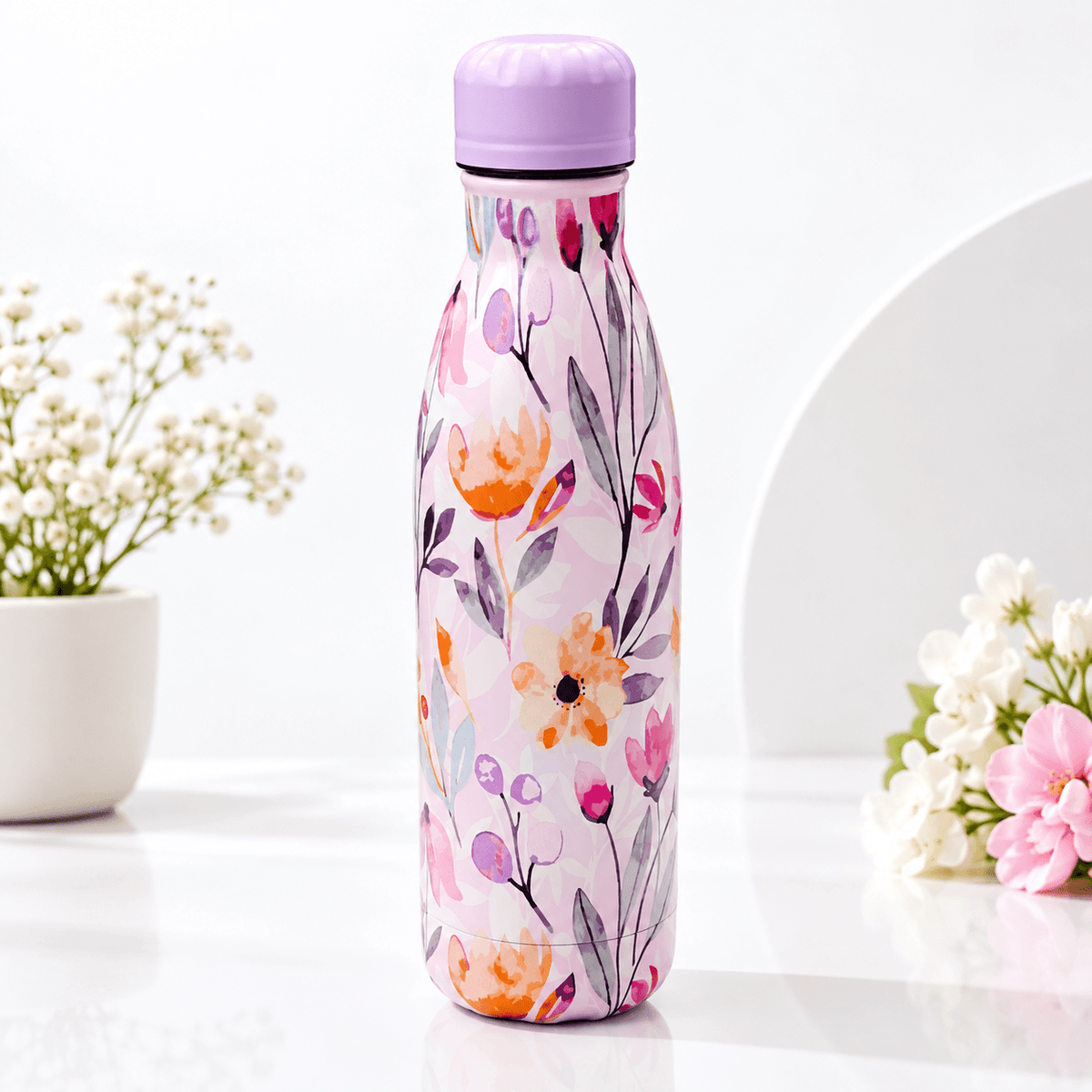 Floral Stainless Steel Girls Water Bottles – 600 ml