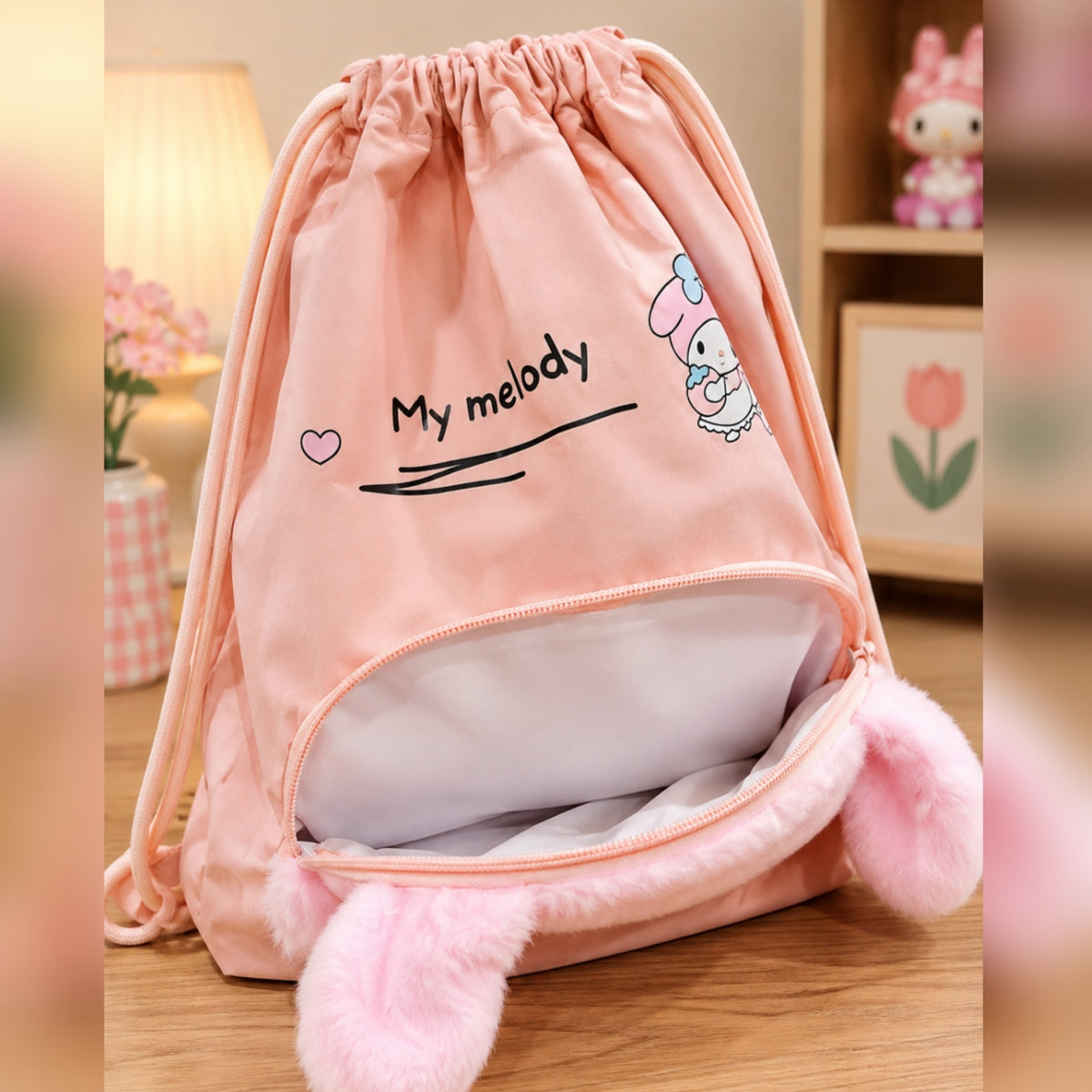 Sanrio Parachute Traveling Backpacks for Kids – Cute Character Drawstring Bag