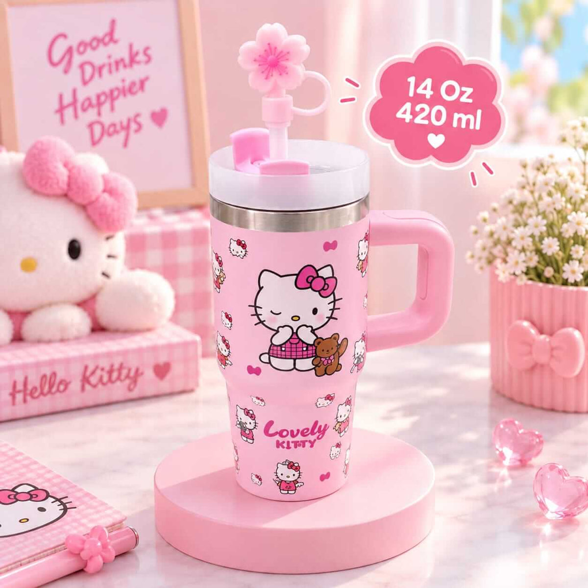 Sanrio Small Size Stainless Steel Children's Tumblers 😻 14 Oz / 420 ml