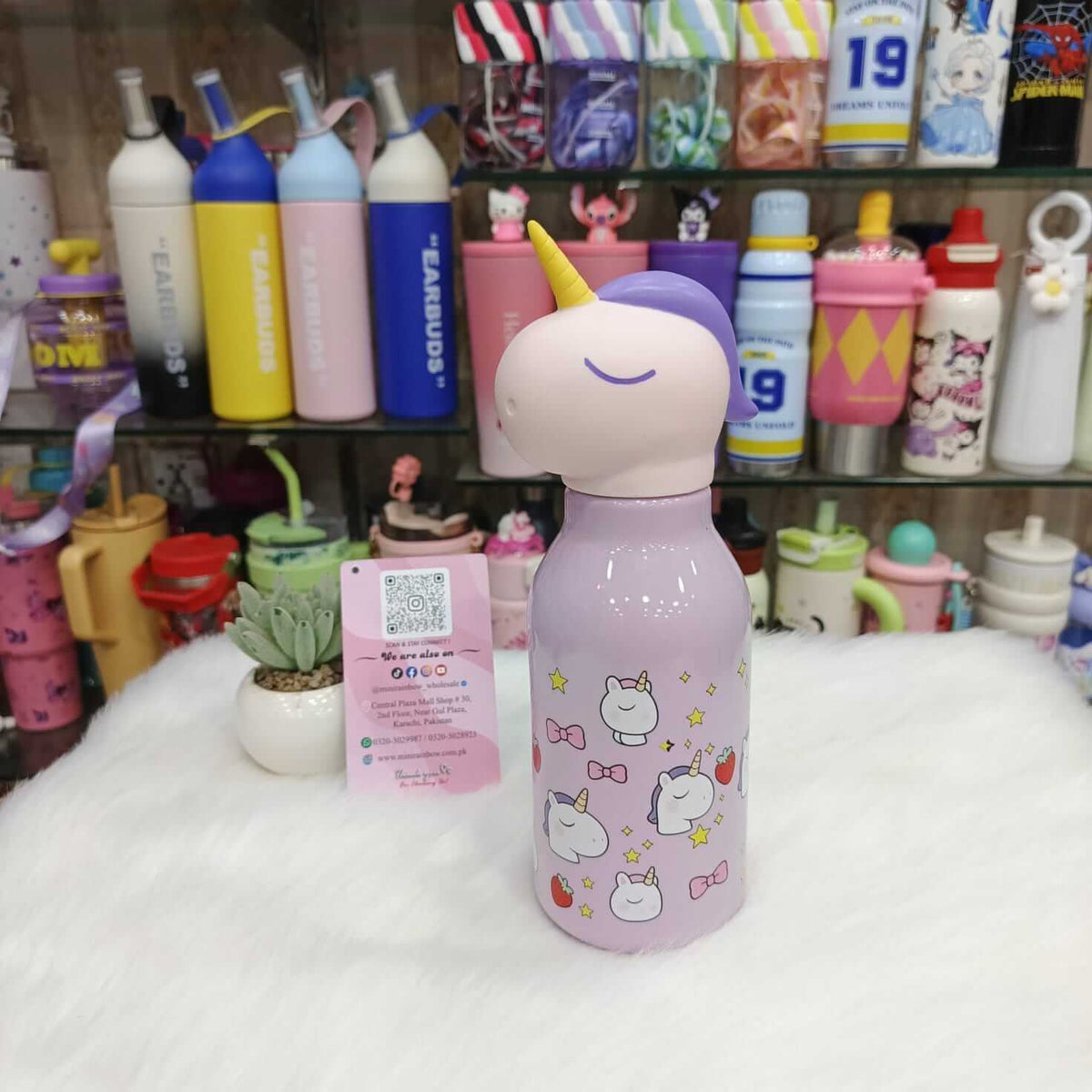 Plastic Material Cartoon Face Mini Water Bottles – 380ml