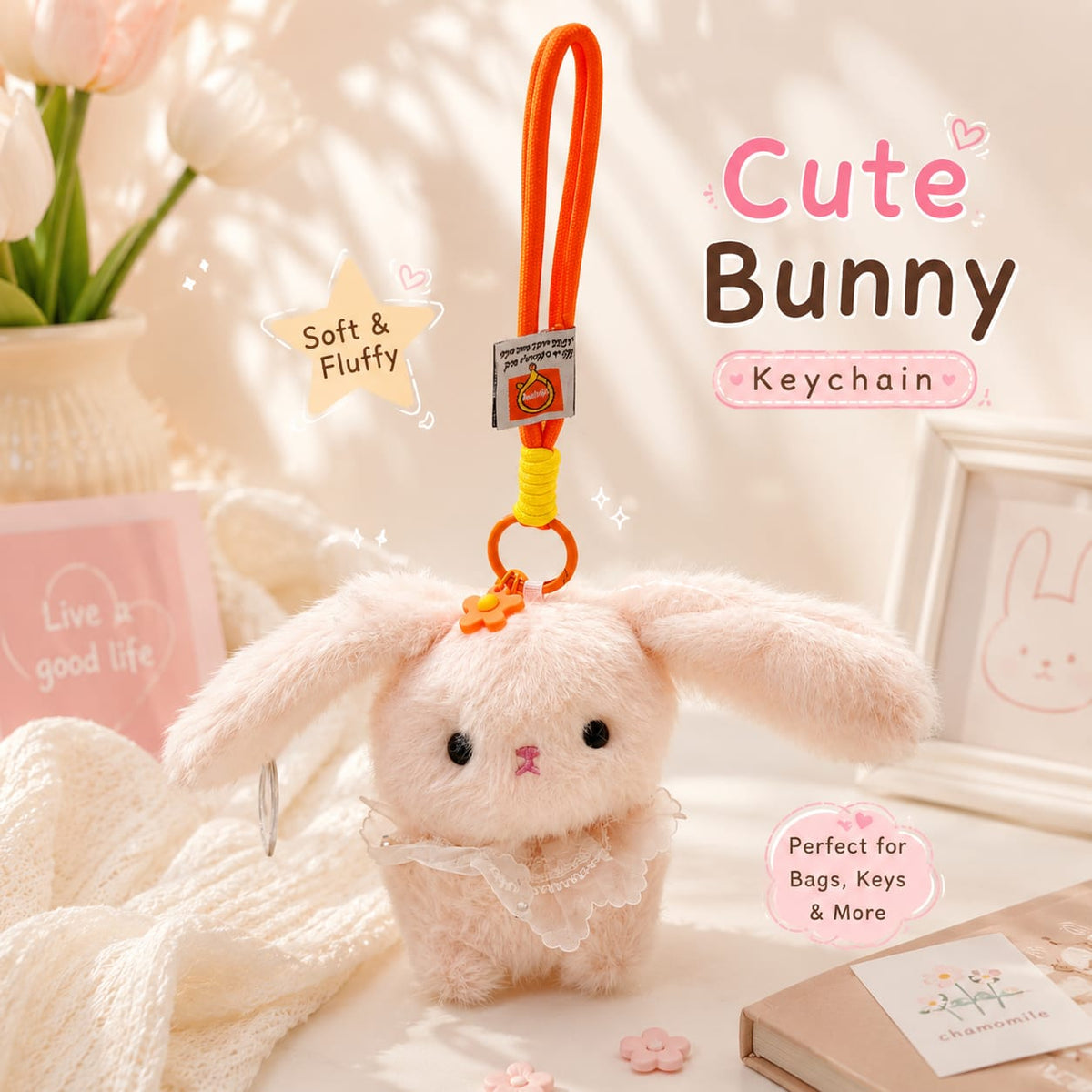 💞 Scented Plush Bunny Keychain – Ultra Soft Rabbit Bag Charm