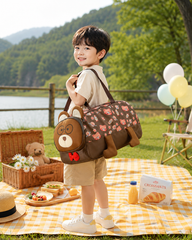 Cute Bear Parachute Kids Travel Duffle Bag – Lightweight Weekend & Picnic Travel Bag - Size