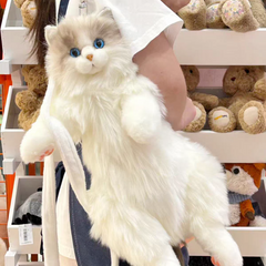 Large Plush Furr Real Cat Backpacks