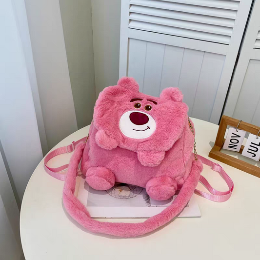 Cute Lotso Plush 2-in-1 Backpack & Crossbody Bag
