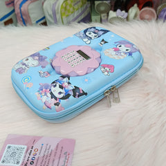 Cute Cartoon Calculator Stationery Organizer Fiber Case